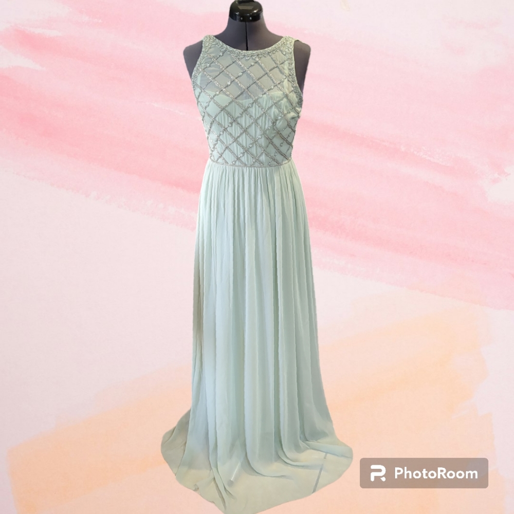 Adrianna Papell Light Blue Maxi Dress